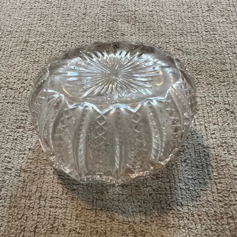 Vintage Pressed Glass Serving Gold Rimmed Dish Creamer Sugar Bowl 4 pieces